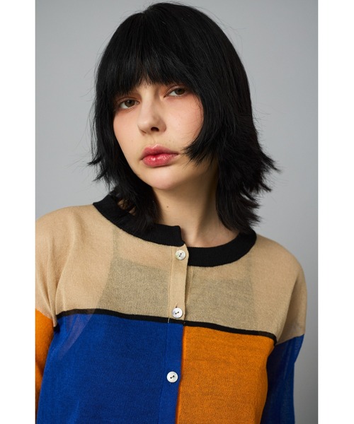 HeRIN.CYE カーディガン Asymmetry line cardigan