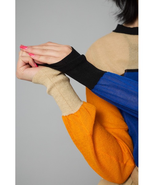 HeRIN.CYE カーディガン Asymmetry line cardigan