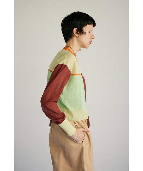 HeRIN.CYE カーディガン Asymmetry line cardigan