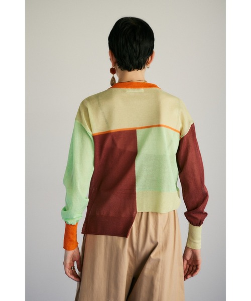トップス HeRIN.CYE Asymmetry line cardigan HeRIN.CYE カーディガン Asymmetry line cardigan