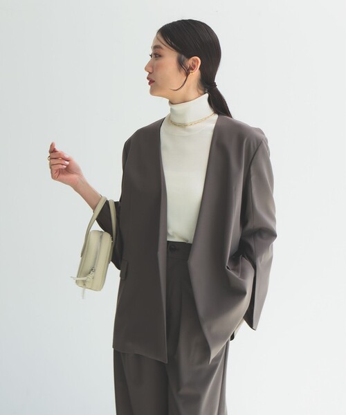Demi-Luxe ビームスノーカラージャケット Demi-Luxe BEAMS ジャケット ノーカラージャケット トリアセ