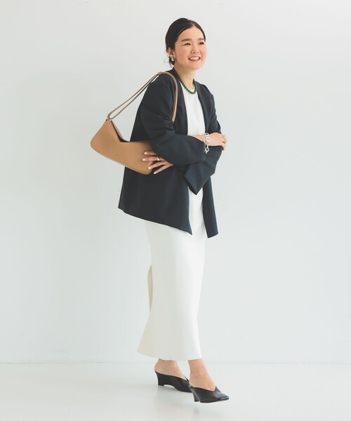 Demi-Luxe BEAMS ノーカラージャケット ネイビー Demi-Luxe BEAMS ジャケット ノーカラージャケット 「セレモニー