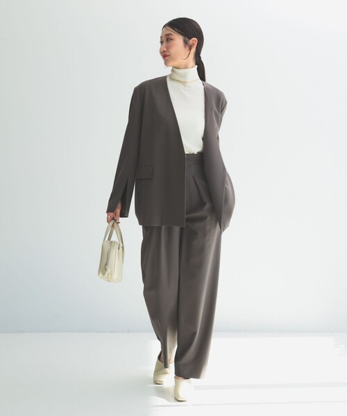 Demi-Luxe BEAMS ジャケット ノーカラージャケット スラッシュ