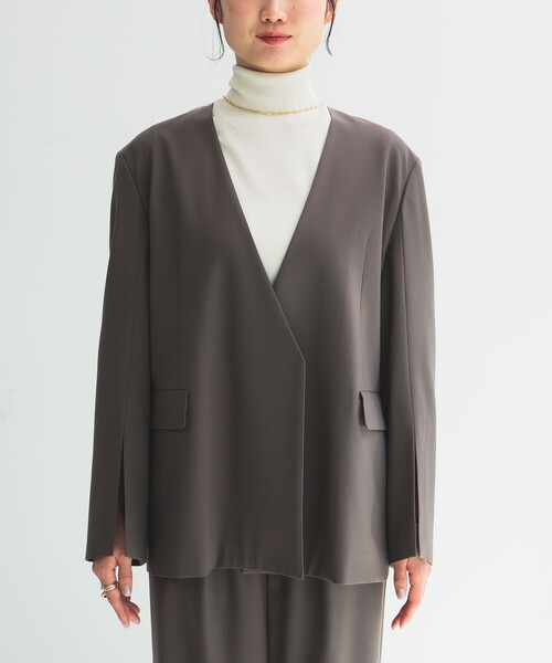 【新品未使用】Demi-Luxe BEAMS /ノーカラージャケット Demi-Luxe BEAMS ジャケット ノーカラージャケット 「セレモニー
