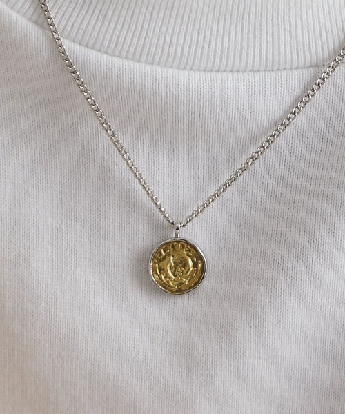 4℃ HOMME+ ネックレス シルバー コイン メンズ レディース