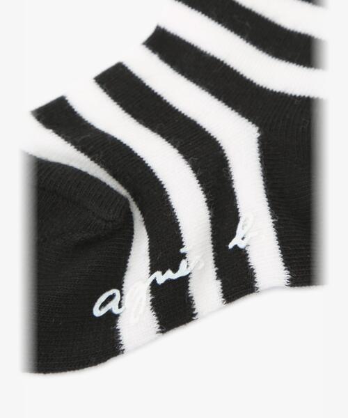 agnes b. 靴下 AC57 L CHAUSSETTE ベビー ライン柄ソックス