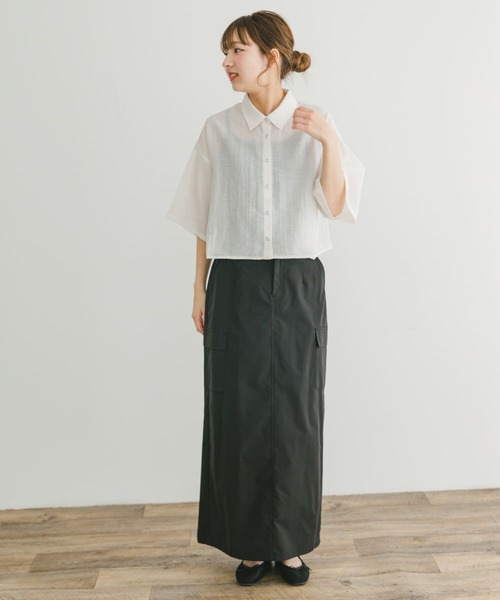 ITEMS URBANRESEARCH ブラウス シャツ ドットボタンシアーシャツ