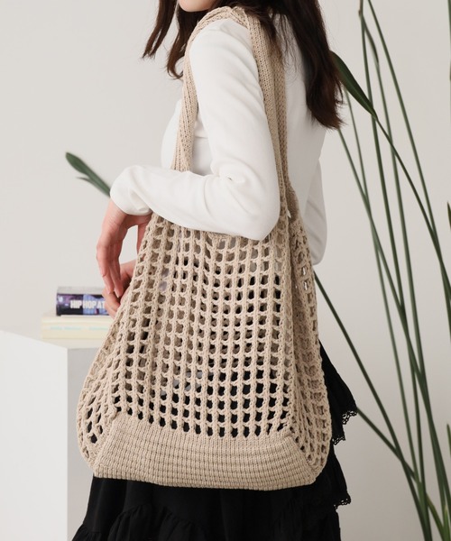 編みバッグ ROOP TOKYO ショルダーバッグ バッグ かぎ編み レディース
