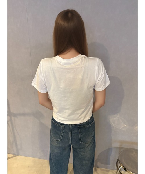 ガーリードール Girly Doll シンプルロゴTシャツ （ホワイト） タイガーグラフィックTシャツ【韓国ファッション】[品番