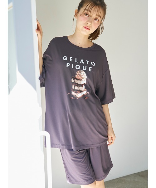 gelato pique パジャマ 「HOMME」「接触冷感」COOLレーヨンロゴ