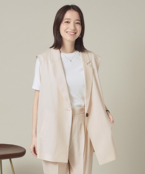 ベスト ジレ 手洗い可 / Wレイヤードライバーズベスト レディース B.C STOCK ベスト ジレ 手洗い可 / 接触冷感 ヘムダブルフリルV