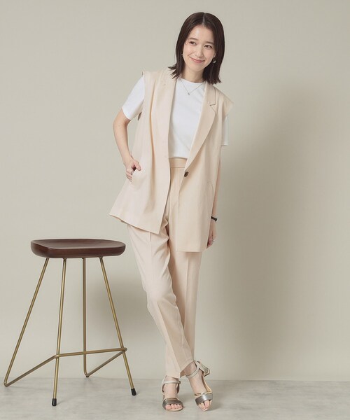 ⭐︎未使用　DES PSES 麻素材　ジレ ITS'DEMO ベスト ジレ 「手洗い可」麻調メッシュジレ レディース
