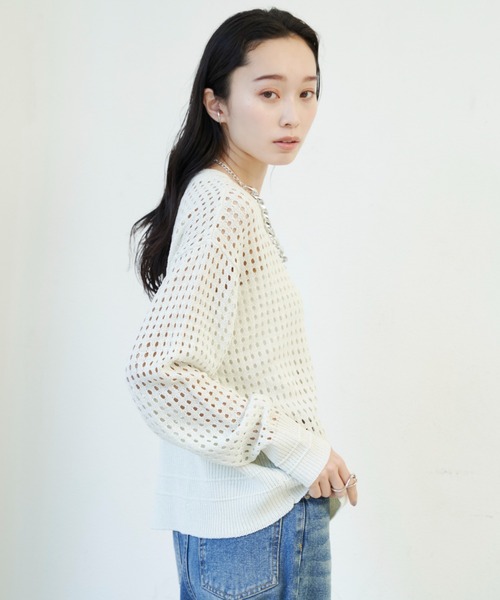 「Shelly island」 ニットカーディガン FREE ブラック レディース_画像3