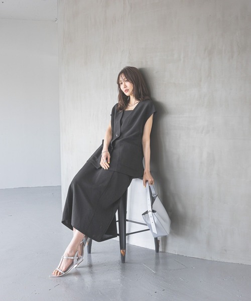 GLOBAL WORK *ジレ*キャミワンピース GLOBAL WORK ワンピース ジレ*キャミワンピースSET/452043