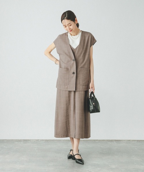 GLOBAL WORK ＊ジレ＊キャミワンピース GLOBAL WORK ワンピース ジレ＊キャミワンピースSET/452043