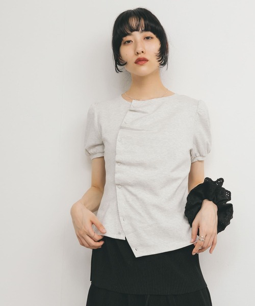 KBF tシャツ アシメトリーデザインカットソー レディース