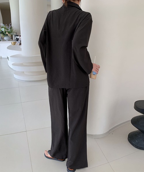 LOWO セットアップ テーラードジャケット ワイドパンツ セットアップ