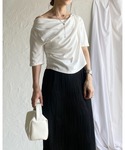 tシャツ 半袖オフショルダードレープトップス/...の詳細画像2