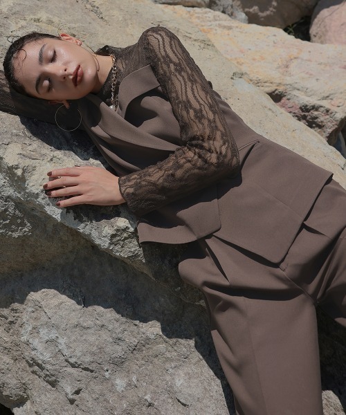 Callarus パンツドレス 「オケージョン対応」アシメテーラードデザイン