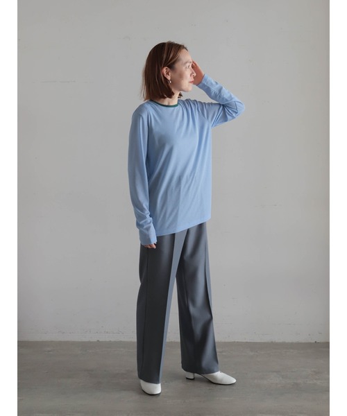 FIL DE FER（フィルデフェール） tシャツ バイカラーシアーポリ クルー