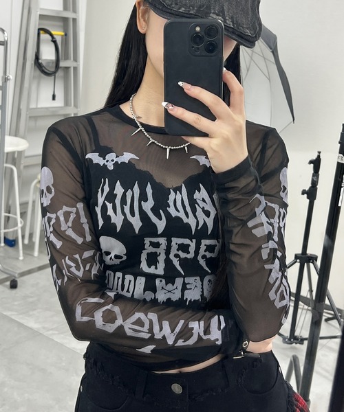 tシャツ ゴシックロゴメッシュプルオーバー レディース メンズ
