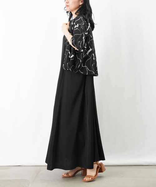 ブラウス シャツ LC/LLL プリントフレンチブラウス/柄プリントシャツ レディース LADY LUCK LUCA ブラウス シャツ LC/LLL プリントフレンチ