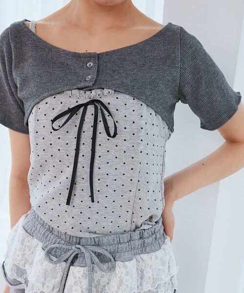 MAJESTIC LEGON tシャツ フリルキャミ×トップスセット