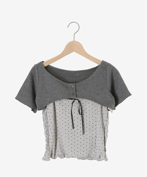 lillilly シャンタンフリルキャミトップス　tシャツセット lillilly シャンタンフリルキャミトップス tシャツセット