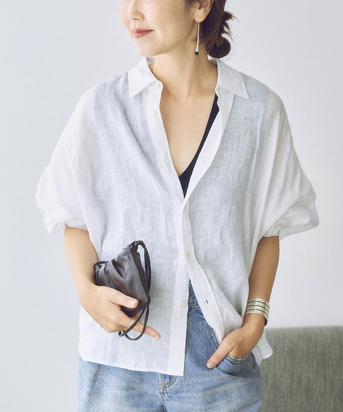 Plage - 極美品　plage リネン　ブラウス plage ブラウス シャツ Linen Short レディース : ZOZOTOWN