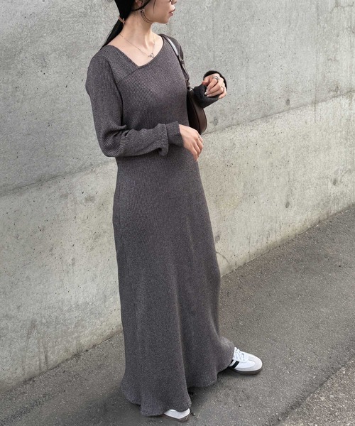 送込 トゥモローランド ウール アシンメトリー ニットワンピース Tomorrowland アシンメトリーニットワンピ TOMORROWLAND ファイン