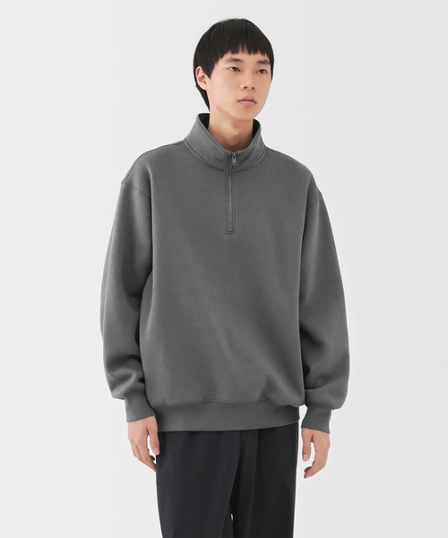 無印良品（MUJI） トレーナー スウェット 紳士 ハーフジップスウェット