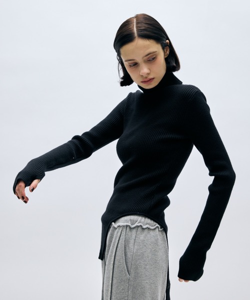 (取寄) サンクチュアリ レディース オープン ニット セーター Sanctuary women Open Knit Sweater Black AIC. ニット セーター バックオープンタートルボディースーツ