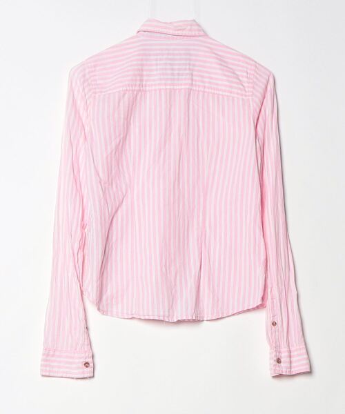 「Abercrombie&Fitch」 ストライプ柄長(zhǎng)袖シャツ X-SMALL ピンク レディース