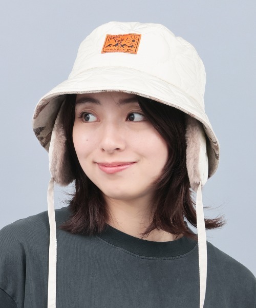 チチカカ（TITICACA） 帽子 ハット 耳当て付きキルティングバケット