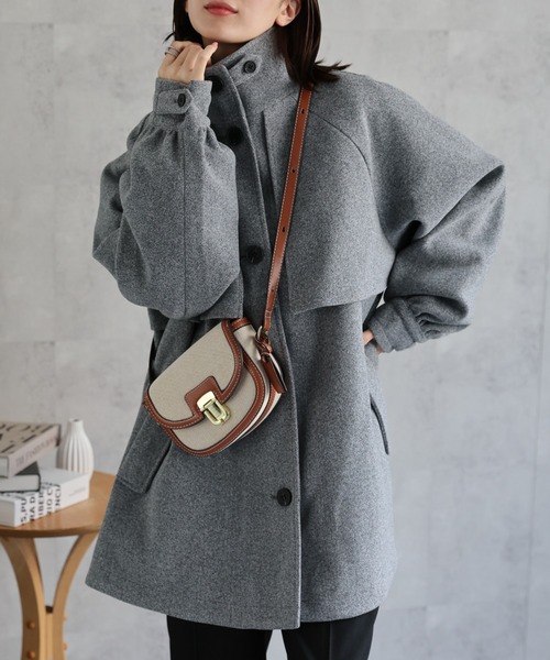 sakishimatokyo トレンチコート コート フェイクウールミドル丈