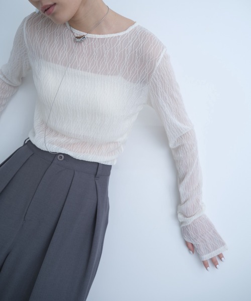 AIC. ウェーブ模様レーストップス レディース : ZOZOTOWN Yahoo!店