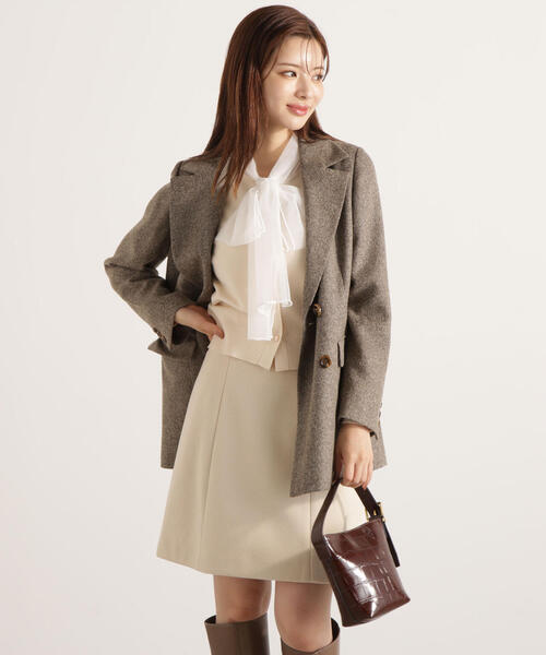 【極美品】PRADA ツイード テーラードジャケット モヘア混 ベージュ系 PRADA - PRADA プラダ テーラードジャケットの通販 by RECLOラクマ店