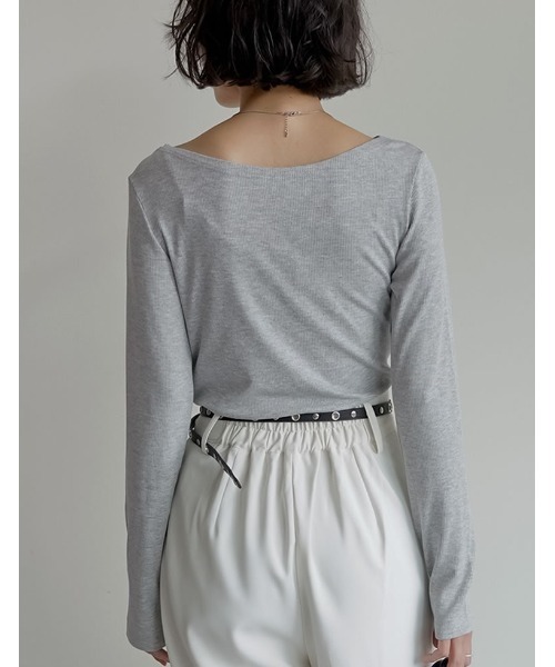 Re:EDIT（リエディ） tシャツ 「新色追加」リブカットソードレープ 