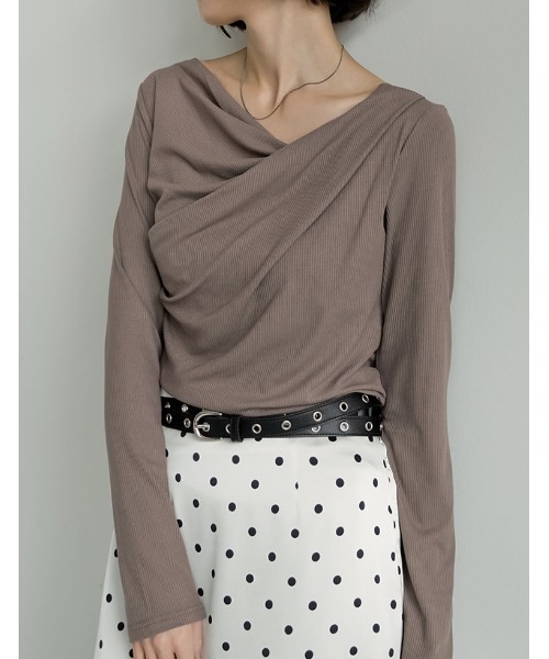 Re:EDIT tシャツ 「2025AW COLLECTION」リブカットソードレープ