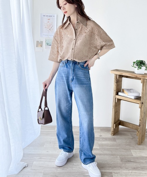 「classicalelf」 半袖シャツ LARGE グレイッシュベージュ レディース_画像9