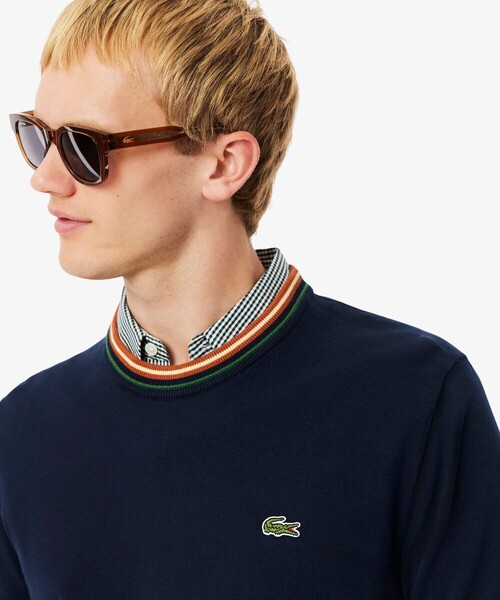 LACOSTE（ラコステ） セーター ニット ボーダーリブプルオーバーニット