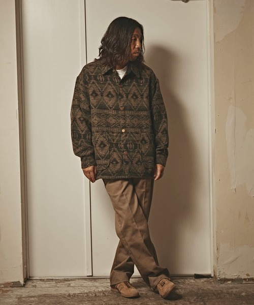 ALL RUNS ブルゾン アウター ネイティブ柄 ジャガードニットブルゾン