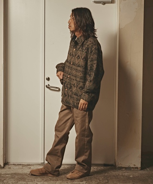 ALL RUNS ブルゾン アウター ネイティブ柄 ジャガードニットブルゾン