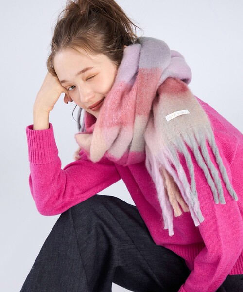 To b. by agnes マフラー ストール WEB限定 ブロックチェックストール