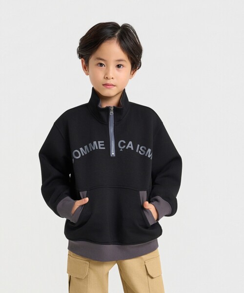 COMME CA ISM（コムサイズム） トレーナー ハーフジッププルオーバー 