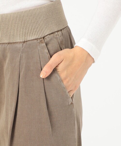 ワイドパンツ パンツ リブウエストワイドレッグパンツ WCGT1099 レディースの画像