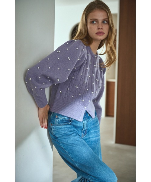 【既に完売！タグ付き】Estella.K Stardustカーディガン Estella.K カーディガン Camille Stardust Cardigan ビジューパール