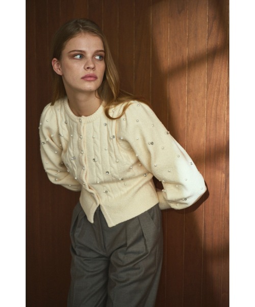 【既に完売！タグ付き】Estella.K Stardustカーディガン Estella.K カーディガン Camille Stardust Cardigan ビジューパール