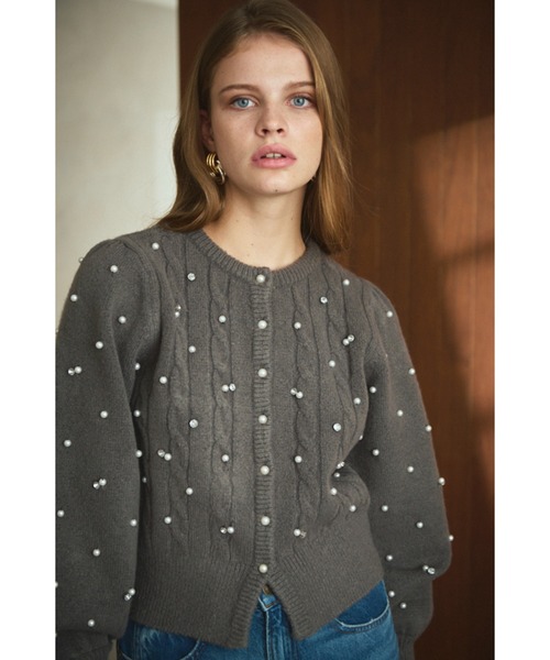 【既に完売！タグ付き】Estella.K Stardustカーディガン Estella.K カーディガン Camille Stardust Cardigan ビジューパール