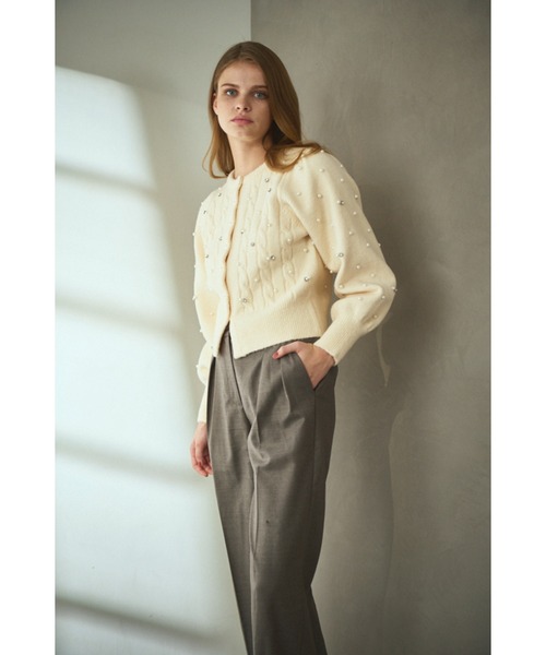 Estella.K カーディガン Camille Stardust Cardigan ビジューパール